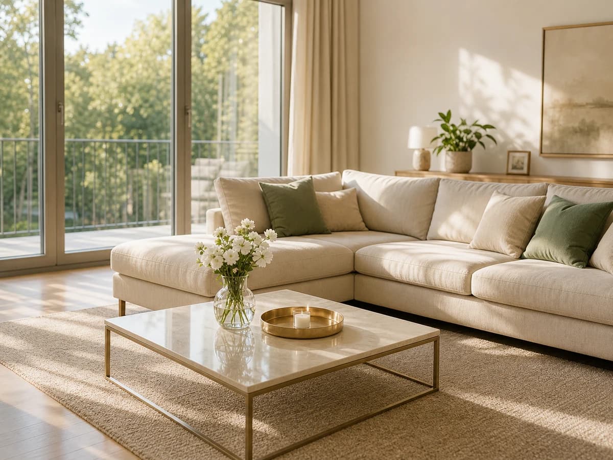 Makellos gereinigtes Wohnzimmer